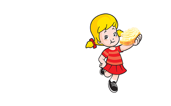 Menininha Nhac comendo pão com Claybom!